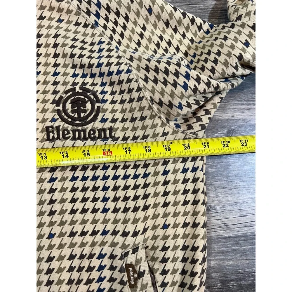 Element Skateboards Houndstooth Y2K Full Zip Sweatshirt Men's Medium Streetwear‎